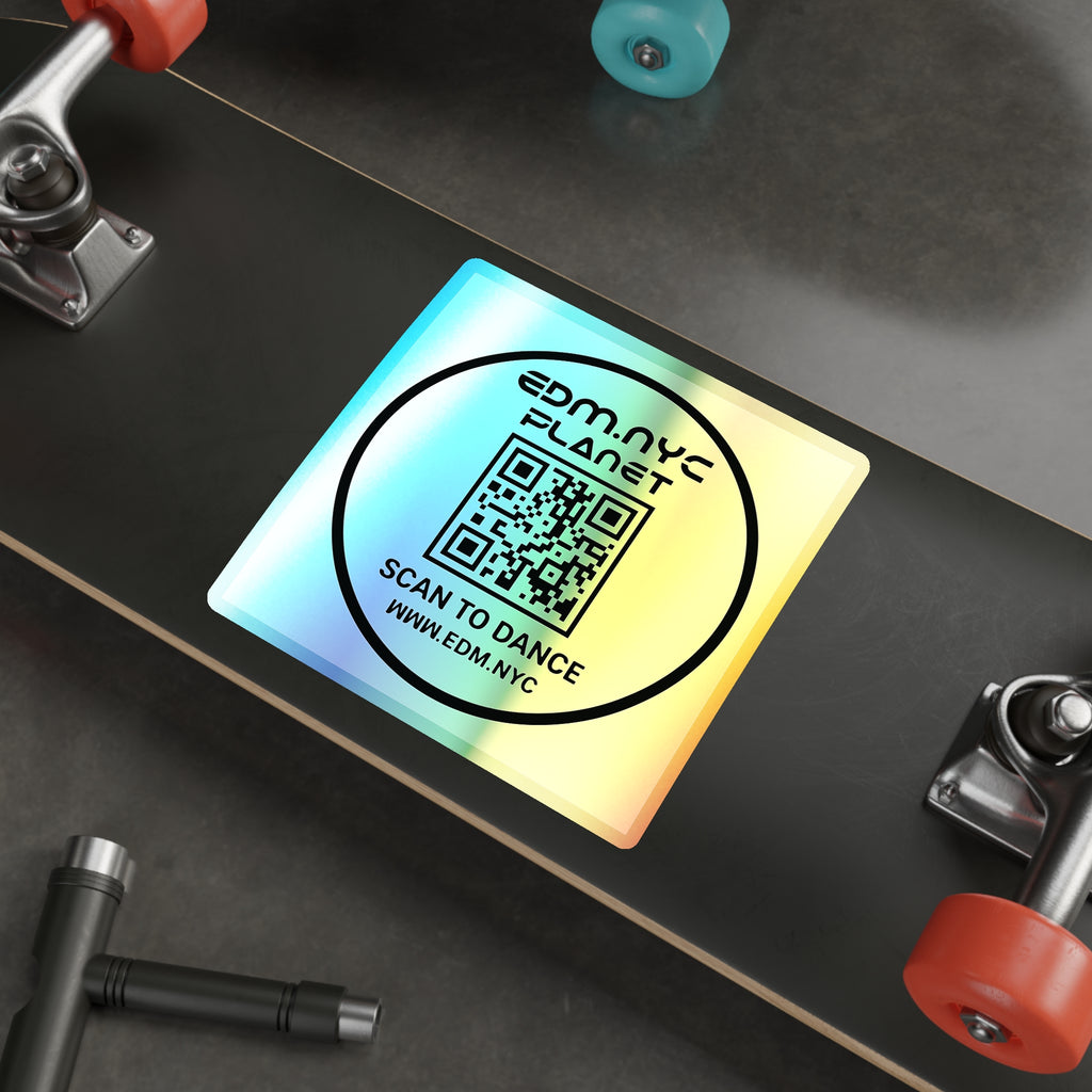 EDM NYC PLANET Holographic QR Code Sticker – Scan To Dance