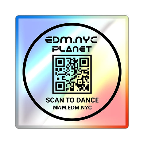 EDM NYC PLANET Holographic QR Code Sticker – Scan To Dance