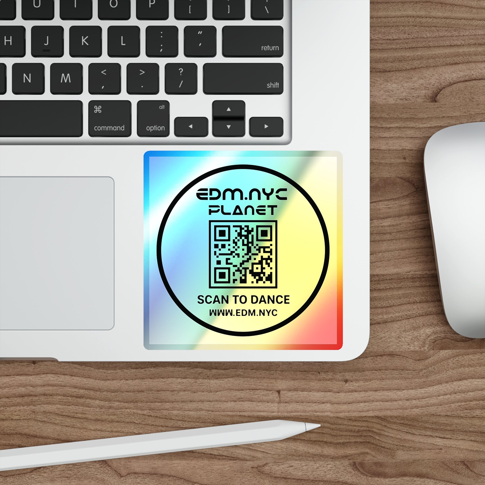 EDM NYC PLANET Holographic QR Code Sticker – Scan To Dance