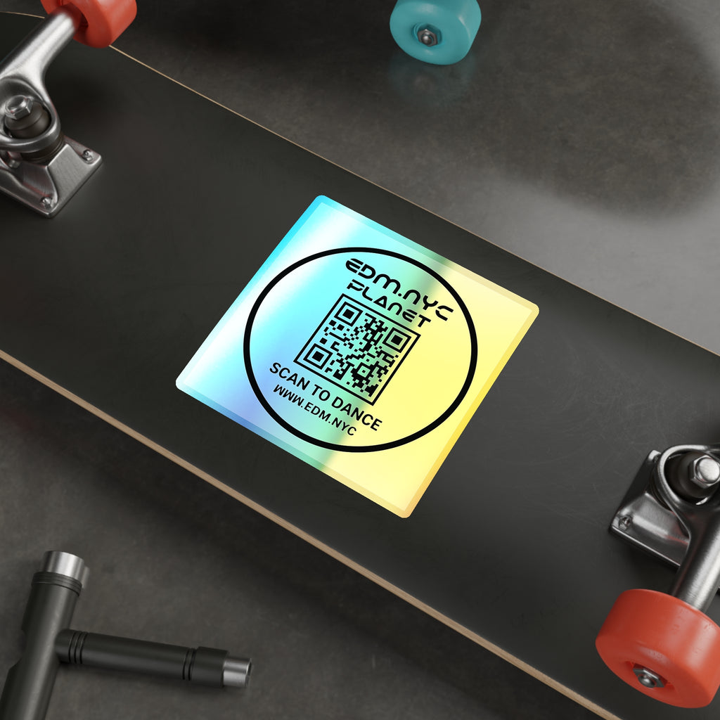 EDM NYC PLANET Holographic QR Code Sticker – Scan To Dance