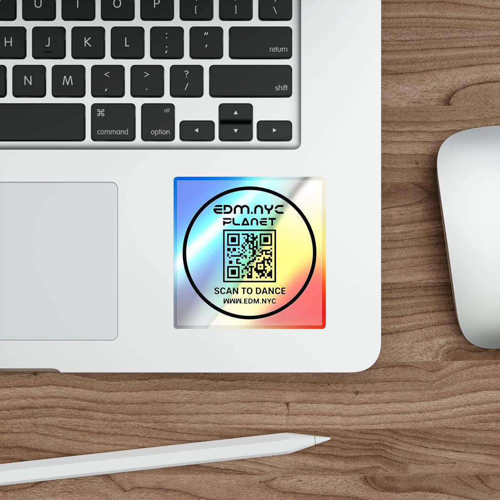 EDM NYC PLANET Holographic QR Code Sticker – Scan To Dance