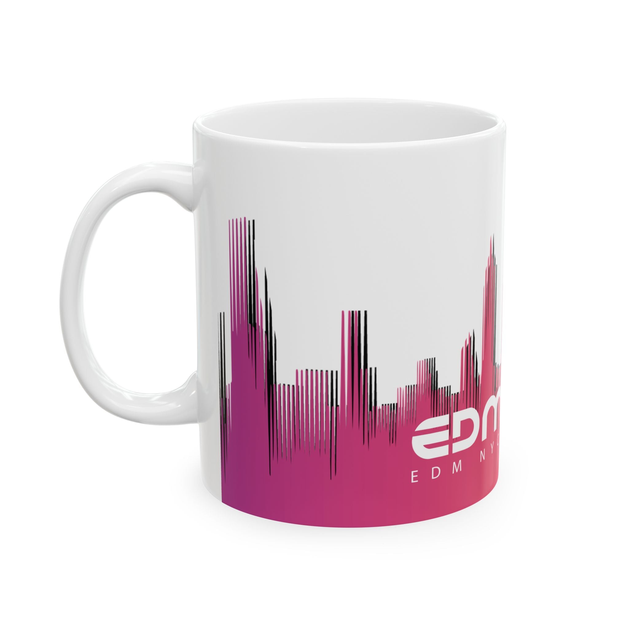 EDM NYC Skyline Ceramic Mug – Electronic Music Coffee Mug, NYC Cityscape Design (11oz, 15oz)
