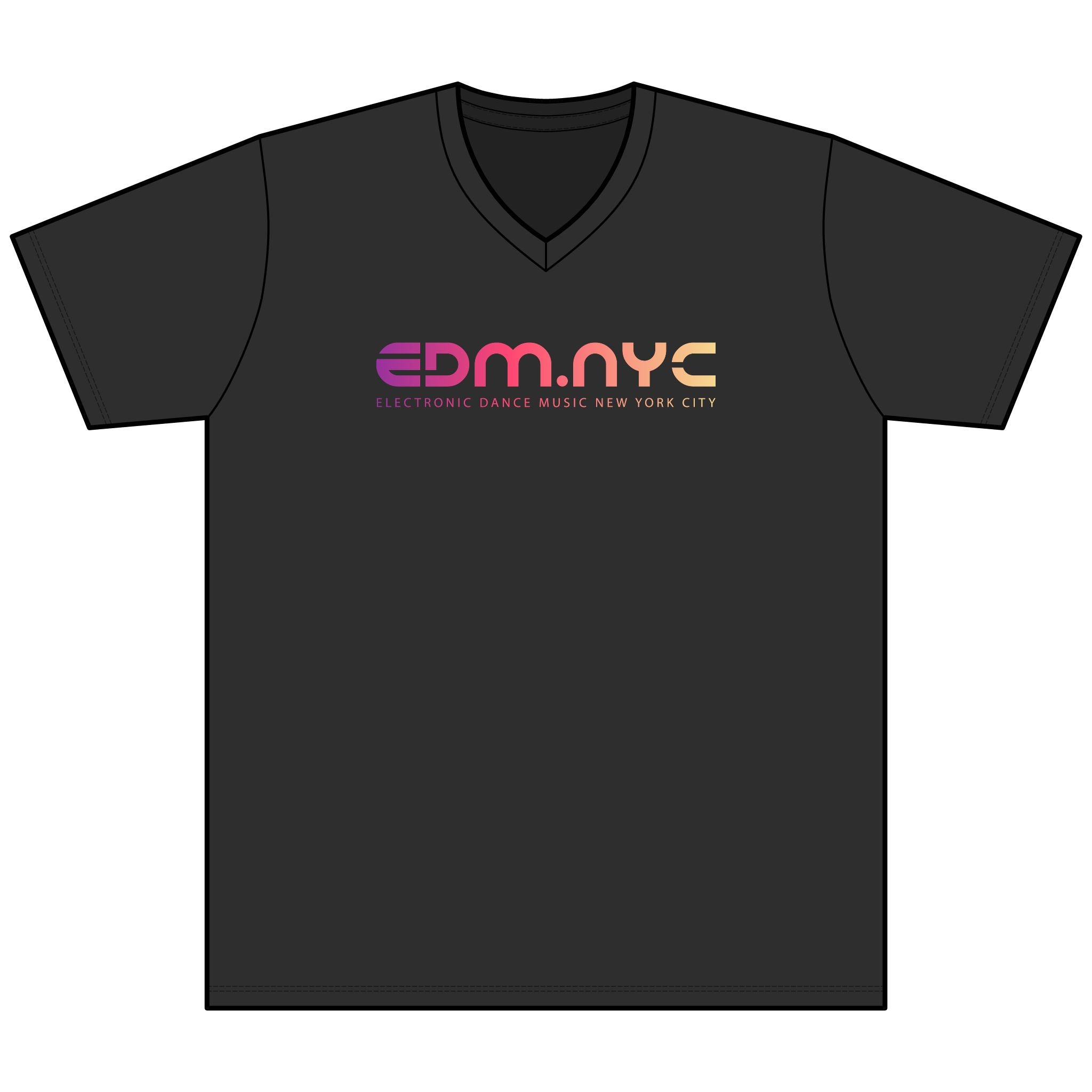 EDM.NYC V-Neck Tee — Electronic Dance Music New York City Shirt