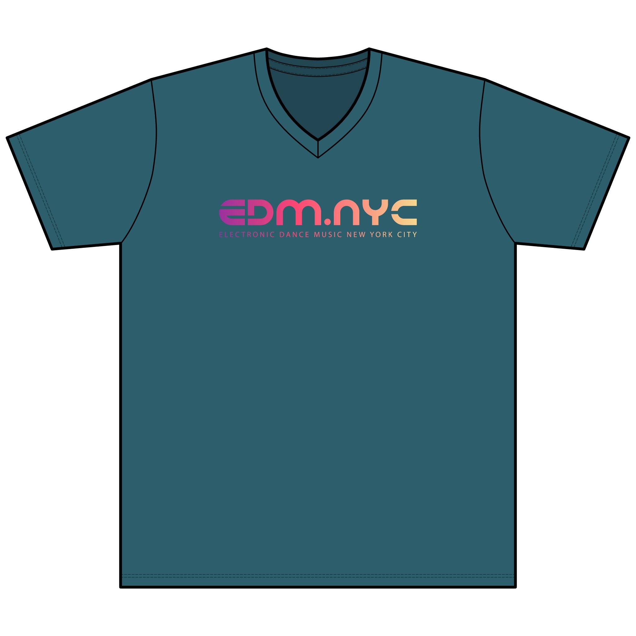 EDM.NYC V-Neck Tee — Electronic Dance Music New York City Shirt