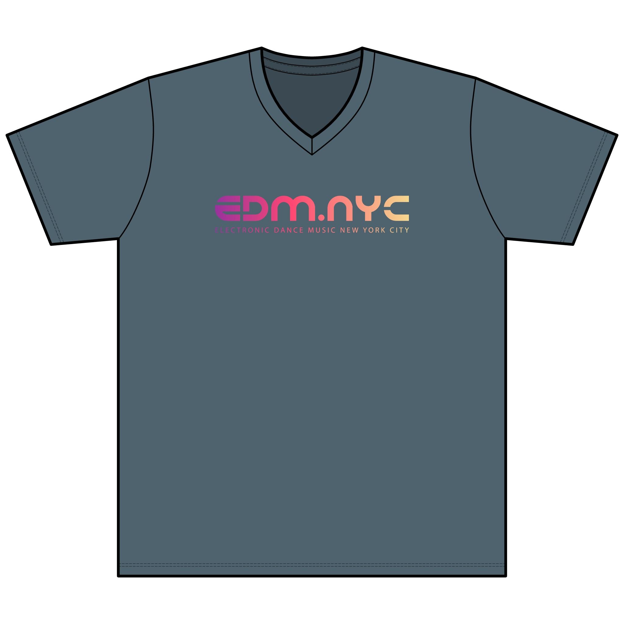 EDM.NYC V-Neck Tee — Electronic Dance Music New York City Shirt