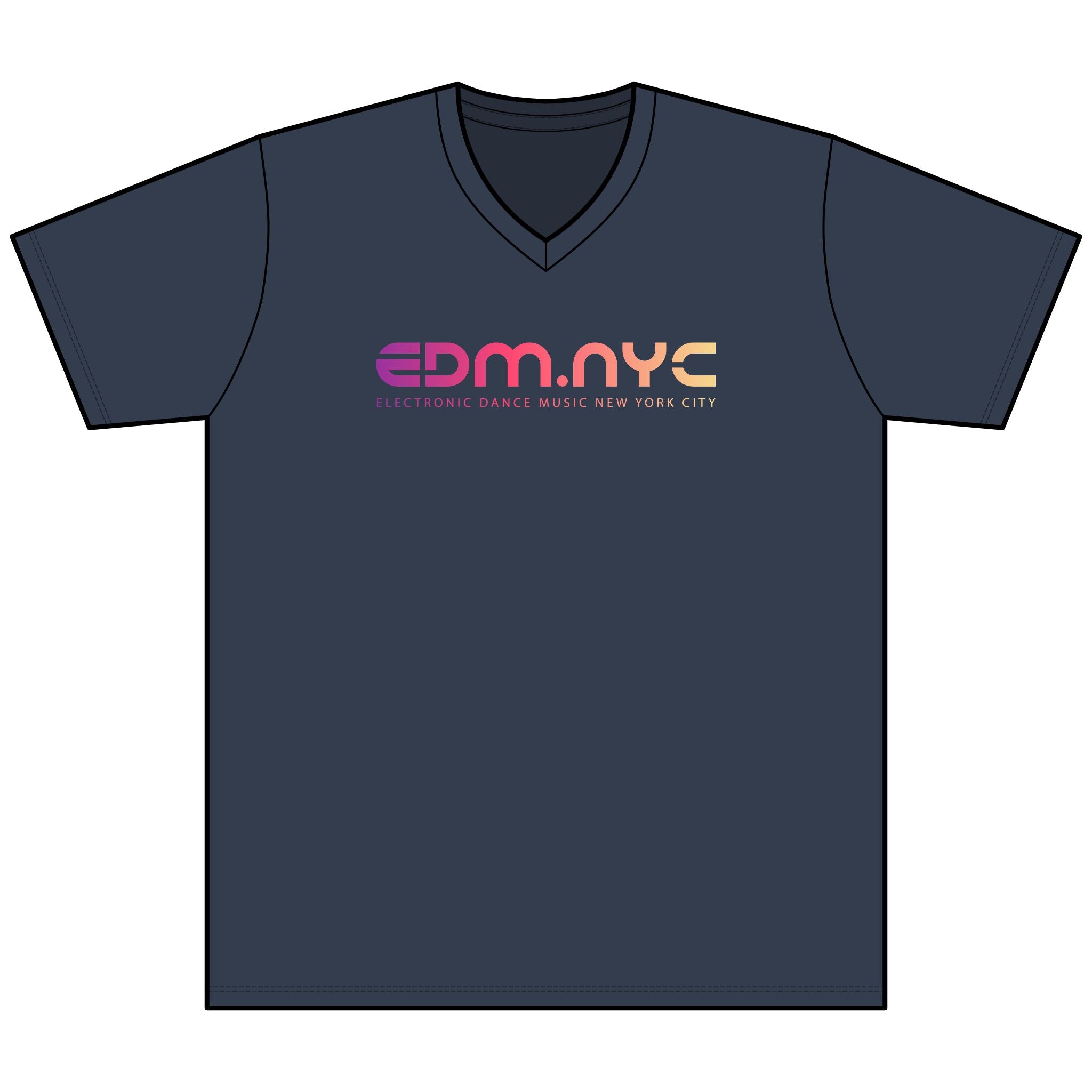 EDM.NYC V-Neck Tee — Electronic Dance Music New York City Shirt