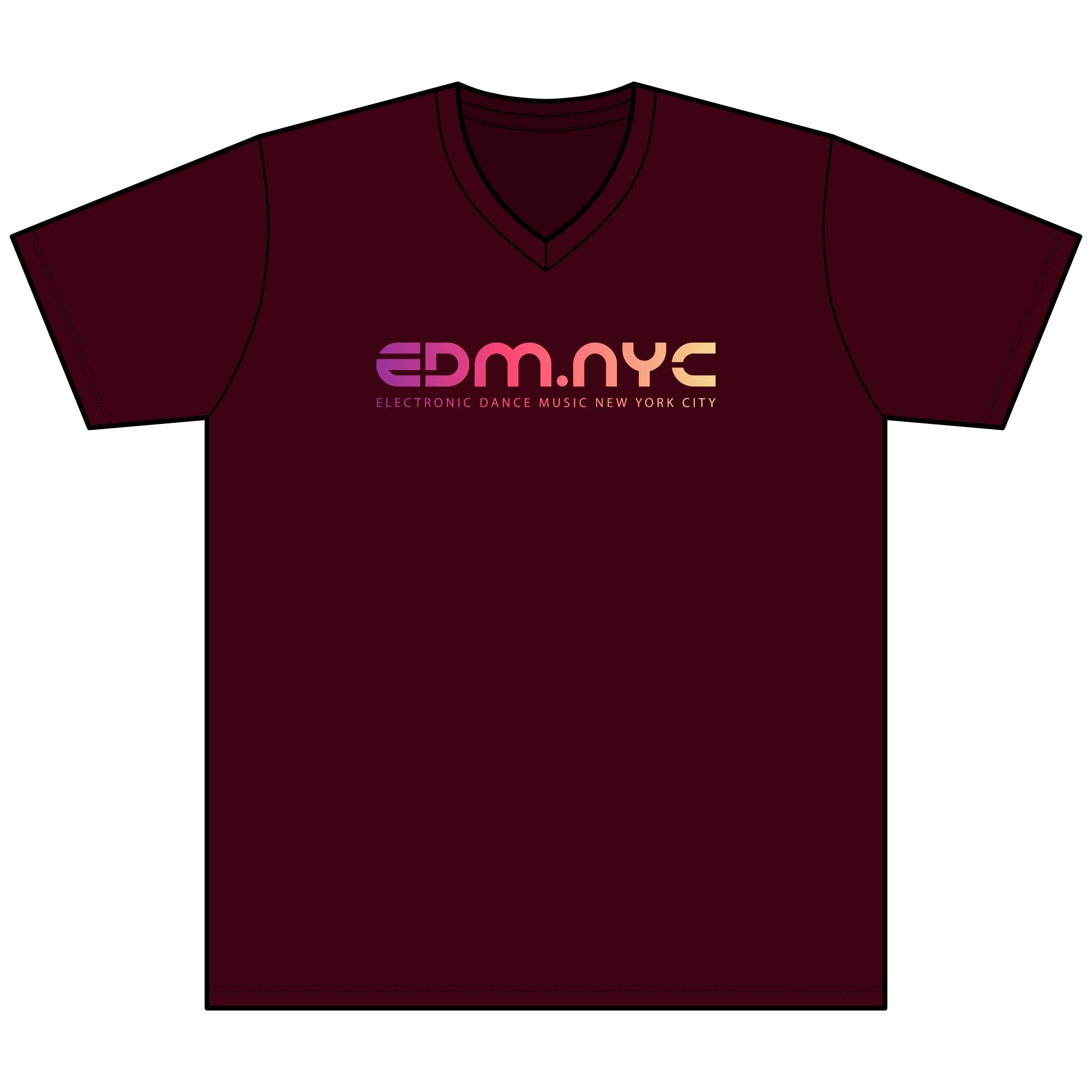 EDM.NYC V-Neck Tee — Electronic Dance Music New York City Shirt