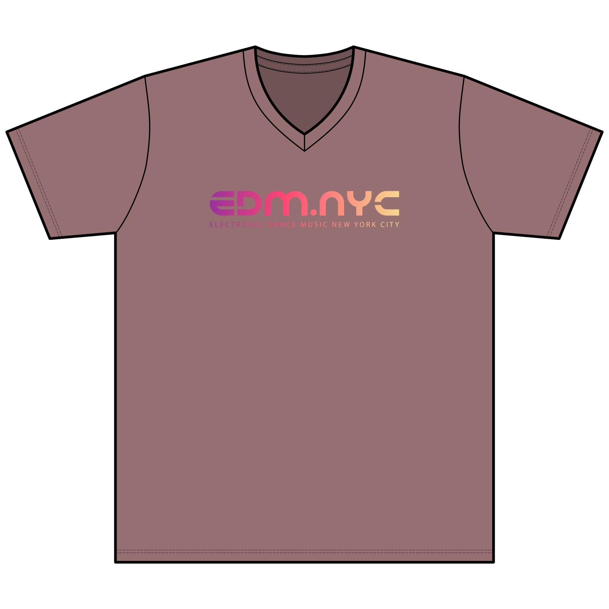 EDM.NYC V-Neck Tee — Electronic Dance Music New York City Shirt