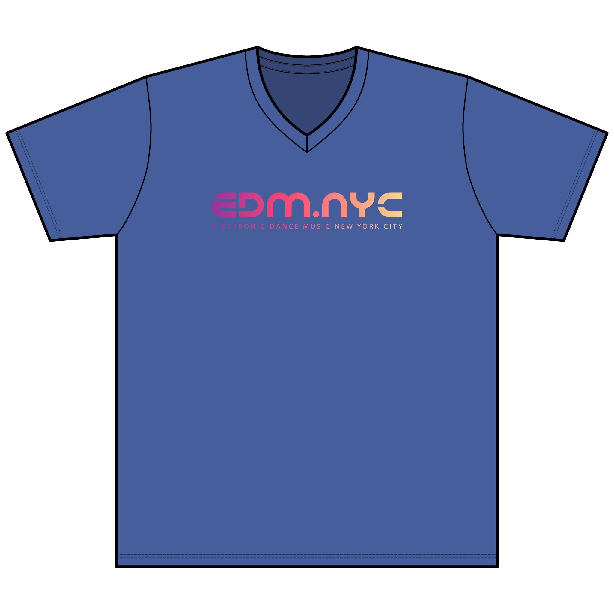 EDM.NYC V-Neck Tee — Electronic Dance Music New York City Shirt