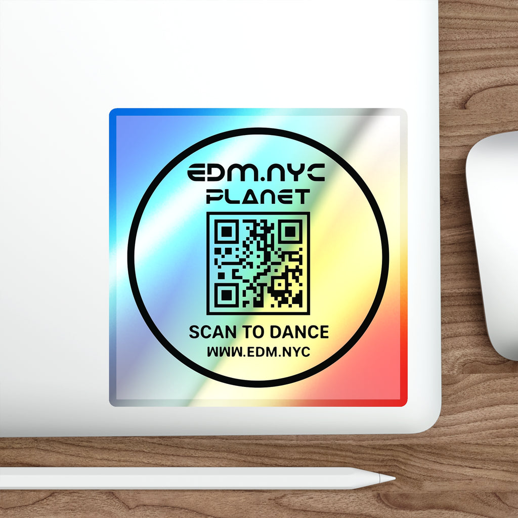 EDM NYC PLANET Holographic QR Code Sticker – Scan To Dance